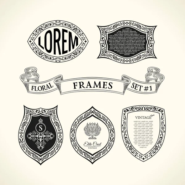 Símbolo de línea de lujo caligráfico. Florece elegante emblema monograma. Diseño divisor vintage real — Vector de stock