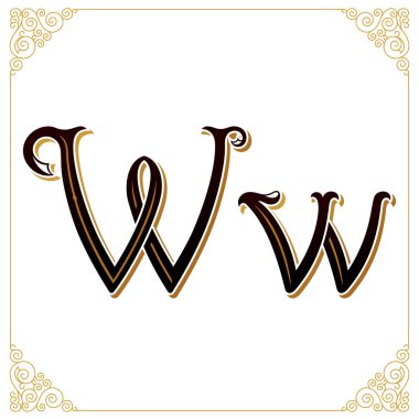 Vektör Vintage Font. Calligraphic tarzında mektup ve monogram. Nitel manuel çalışma