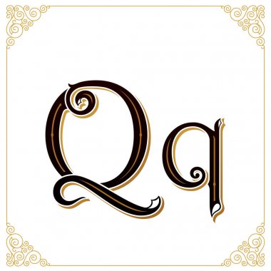 Vektör Vintage Font. Calligraphic tarzında mektup ve monogram. Nitel manuel çalışma