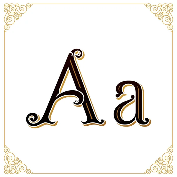 Vector Vintage Font. Letra y monograma en estilo caligráfico. Trabajo manual cualitativo — Archivo Imágenes Vectoriales