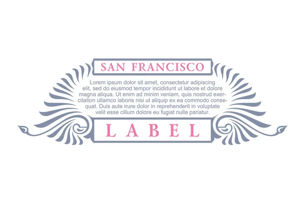 Vintage emas hipster label dengan huruf San Francisco. Templat Logo untuk tanda, poster, pakaian, lencana - Stok Vektor