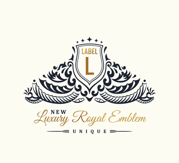 Calligraphic Luxury line Flourishes elegant emblem monogram. Royal vintage divider design — Stock Vector