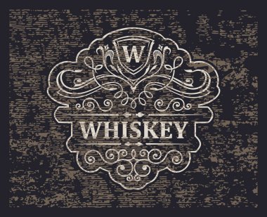 Vektör retro grunge logosu. Tipografi amblemi için simge ve baskı. Klasik sembolün orijinal tasarımı için resim