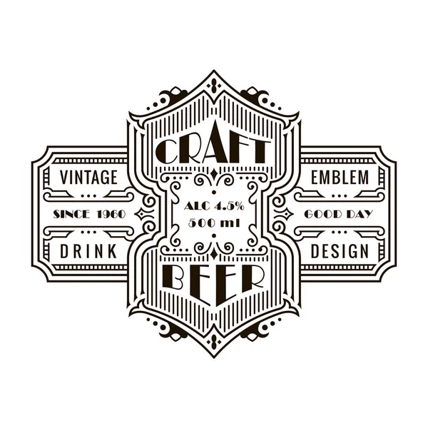 Rahmen und Etikett von Vintage-Bier. Craft Premium-Logo. Design-Emblem auf transparentem Hintergrund — Stockvektor