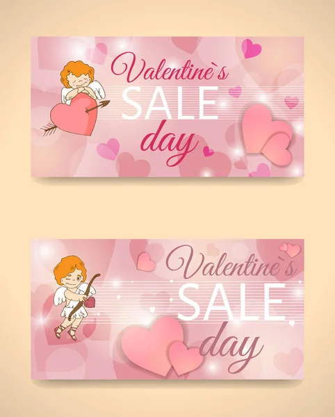 San Valentino raccolta vendita banner — Vettoriale Stock