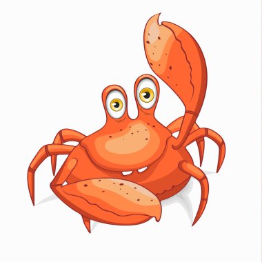 Eğlenceli yengeç. Vektörel clipart illüstrasyon.