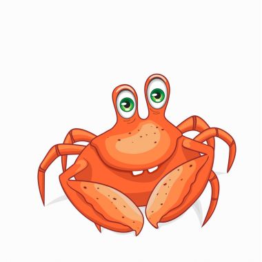 Eğlenceli yengeç. Vektörel clipart illüstrasyon.