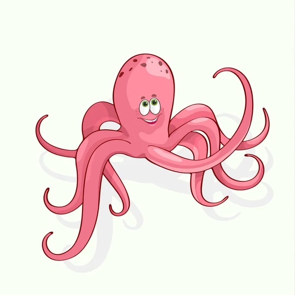 Divertido vector ilustración de un pulpo . — Vector de stock