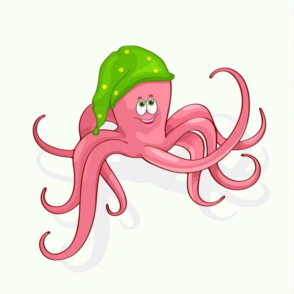 Illustration vectorielle amusante d'une pieuvre . — Image vectorielle