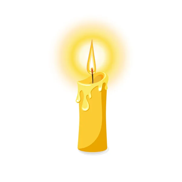 Illustrazione vettoriale di una candela accesa. Illustrazione Stock