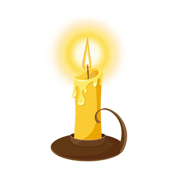 Ilustración vectorial de una vela encendida. Vector de stock