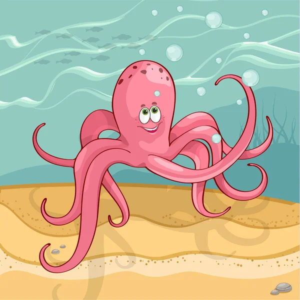 Zábava vektorové ilustrace chobotnice. Stock Ilustrace