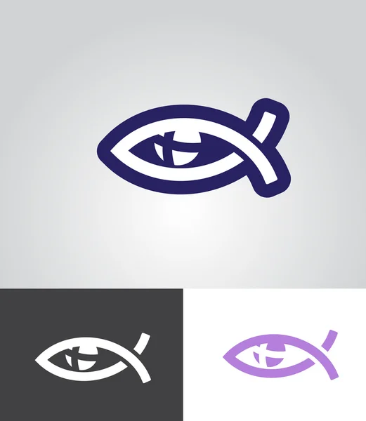 Christian fish as eye symbol — Stock Vector
