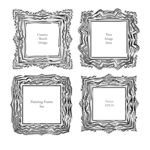 Sketch Art frame dekorativa — Stock vektor