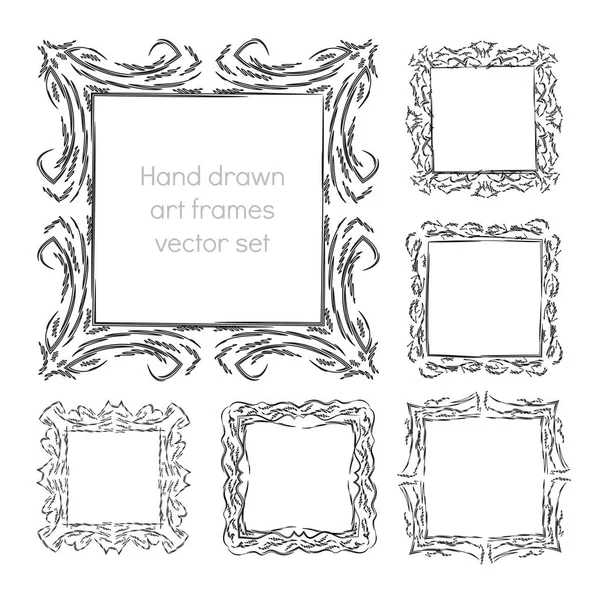 Hand getekende kunst frames — Stockvector