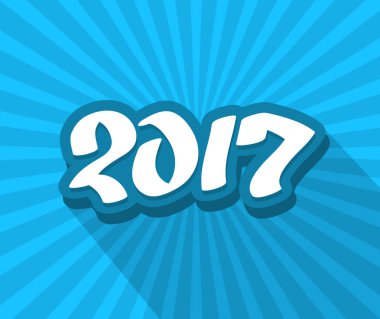 2017 çizilmiş mavi renk metin el