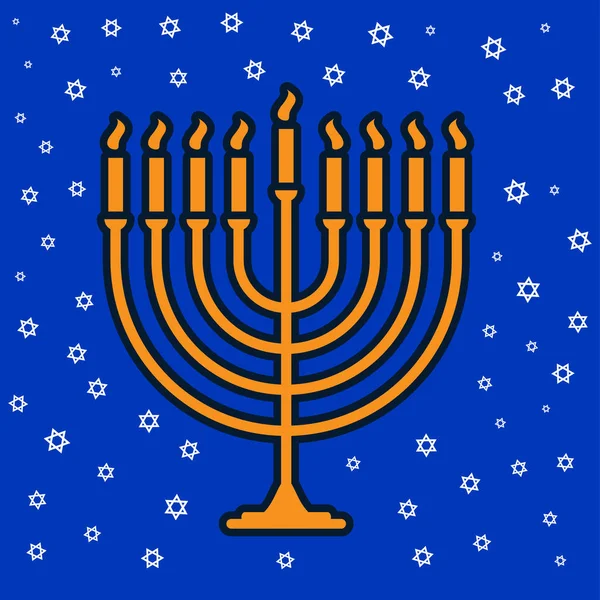 Judío tradicional de nueve velas candelabro — Archivo Imágenes Vectoriales