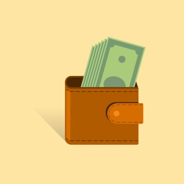 Para cüzdanı vektör çizim