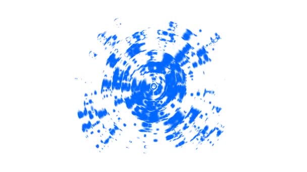 Onde concentriche astratte blu increspature. Video di movimento radiale circolare — Video Stock