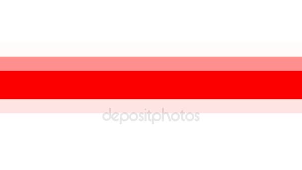 Van wit naar rood verschijnen videobeelden intro of outro sjabloon. Rode horizontale strepen uiterlijk — Stockvideo