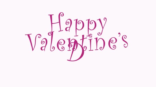 Feliz día de San Valentín tipografía animada HD material de archivo — Vídeo de stock