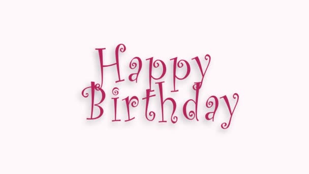 Feliz cumpleaños tipografía celebración — Vídeo de stock