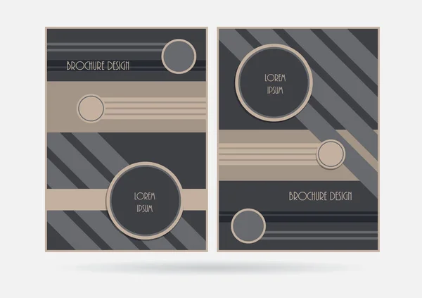 Folleto folleto cubierta plantilla. Líneas geométricas círculos — Vector de stock