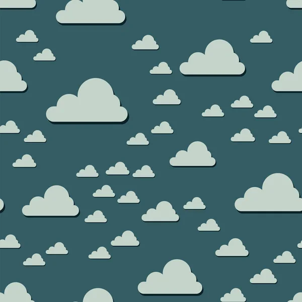 Clouds seamless pattern. Vector illustration. Abstract cartoon c — Stock Vector