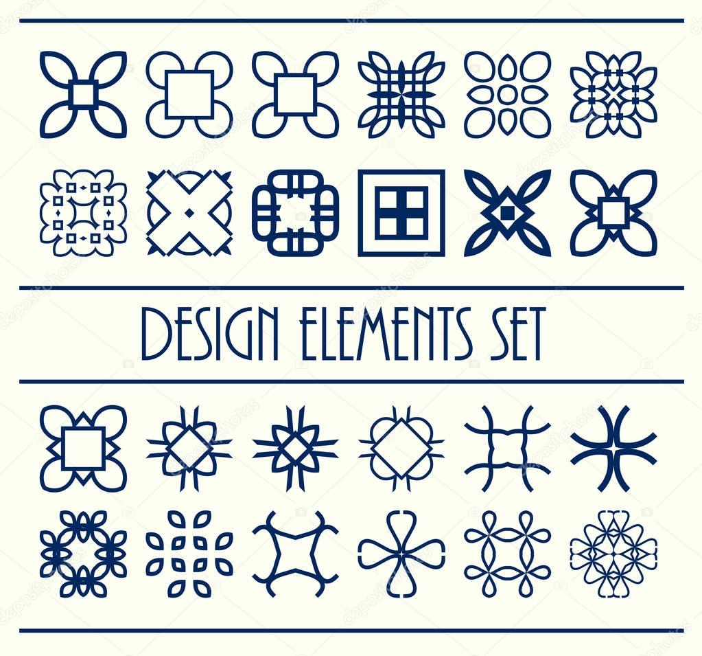 Abstract design creative decorative elements set. Vector illustr