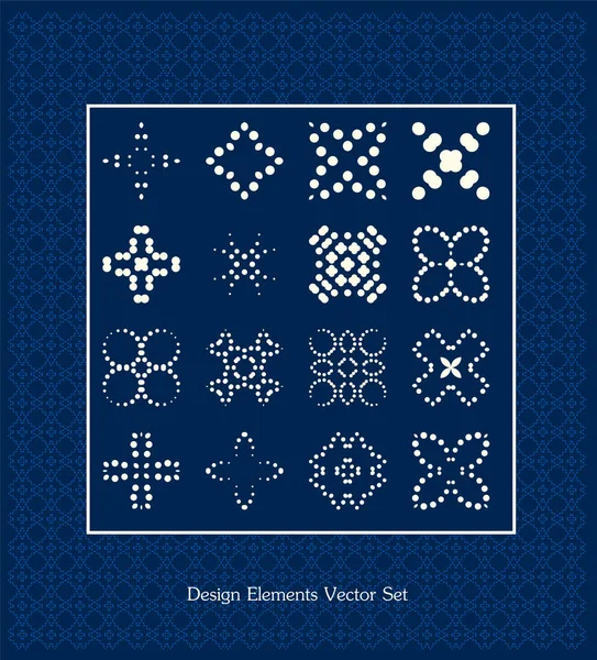 Musterelemente gesetzt. Vektorillustration. Vorlage für Gestaltungszeichen — Stockvektor
