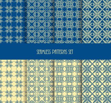 Geometrik tekrarlanabilir tarzı. Şık mavi sarı renk kesintisiz p