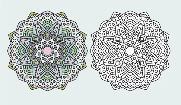 Mandala Blume Färbung Zeichnung Vektor — Stockvektor