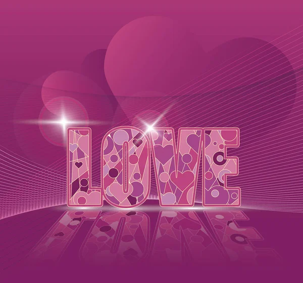 Amour coeur festive vecteur fond violet — Image vectorielle