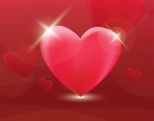 Corazón amor pasión valentines vector — Archivo Imágenes Vectoriales