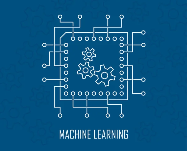 Apprentissage automatique vecteur d'intelligence artificielle — Image vectorielle