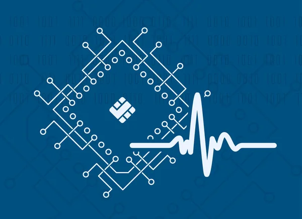 Procesador de señal de inteligencia artificial vector — Vector de stock