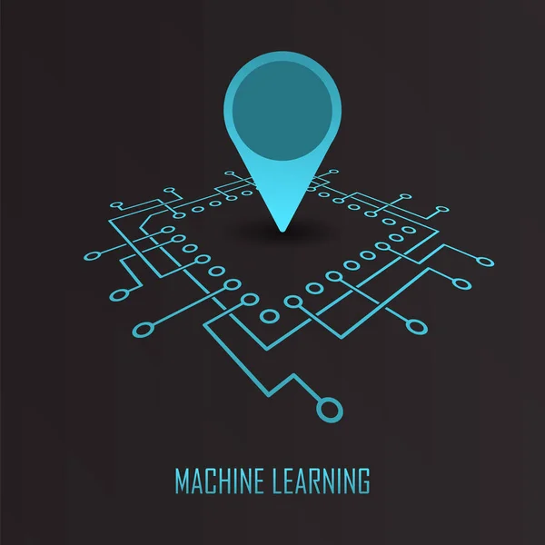 Machine learning geo mark vecteur — Image vectorielle