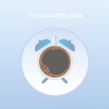 Kahve fincanı alarmı sembolü uyanma sembolü vektör illüstrasyonu