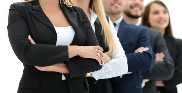 Equipe de busines bem sucedida isolada em fundo branco — Fotografia de Stock