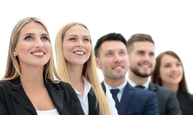 Beyaz arka plan üzerinde izole başarılı busines takım