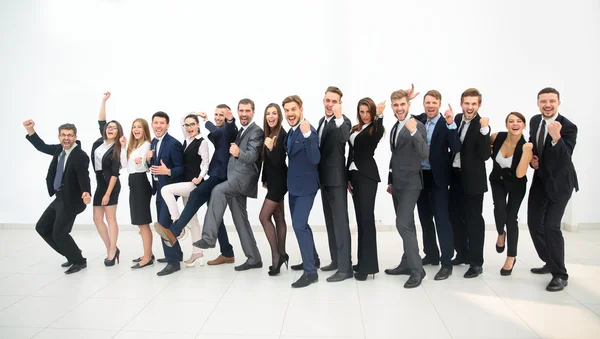 Grupo empresarial en fila aislado sobre fondo blanco —  Fotos de Stock