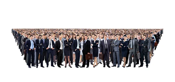 Grande grupo de pessoas comprimento total isolado em branco — Fotografia de Stock
