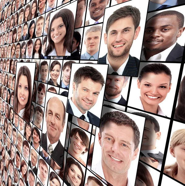 Many isolated portraits of people — Stock Photo, Image