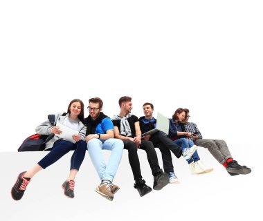 Nedensel grup izole katta oturan insan