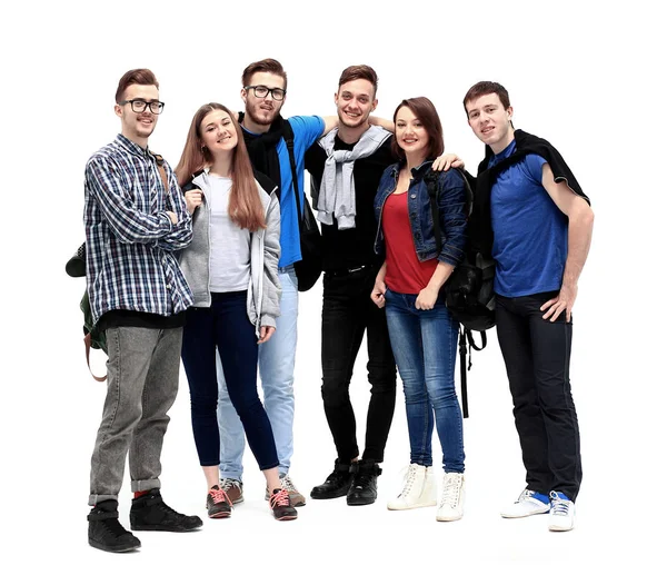 Glad ung grupp av människor stående ihop — Stockfoto