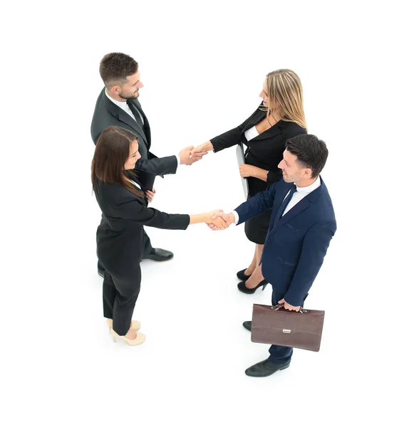 Skupina lidí podnikání handshake. Izolované na bílém bac — Stock fotografie