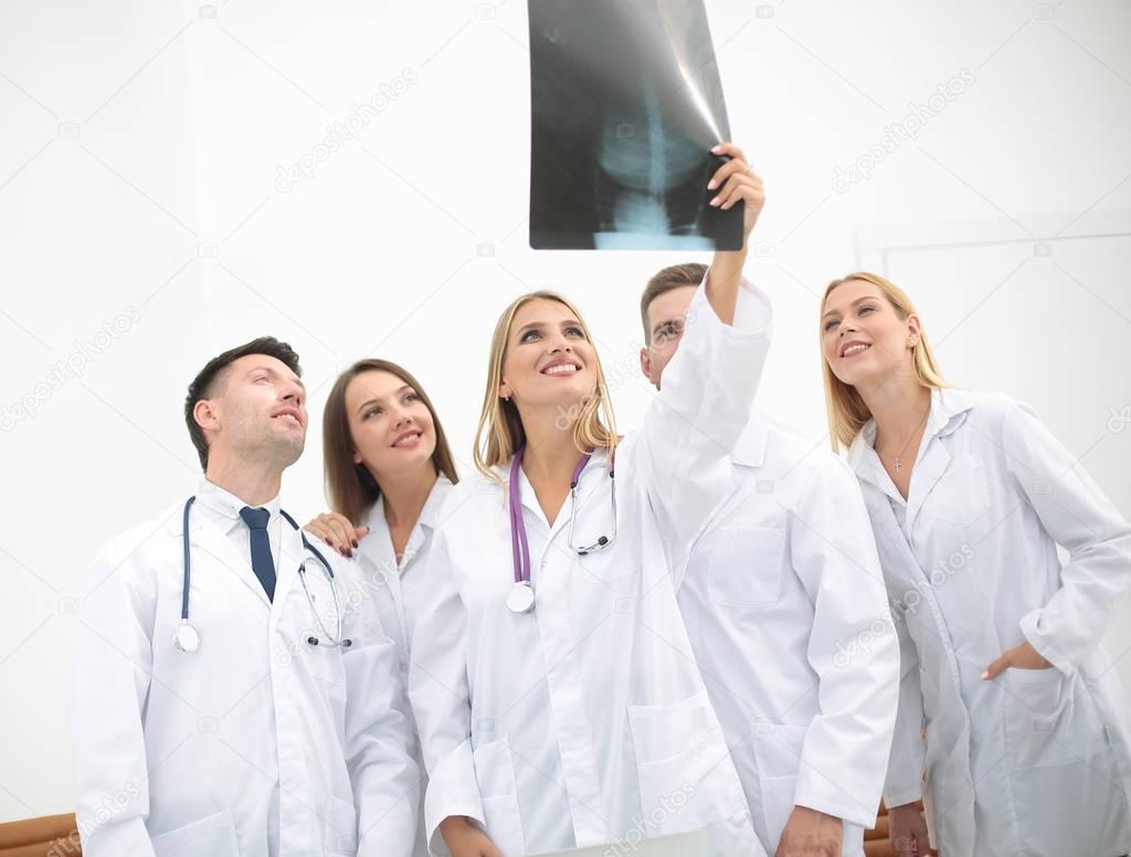 Portrait of happy medical team