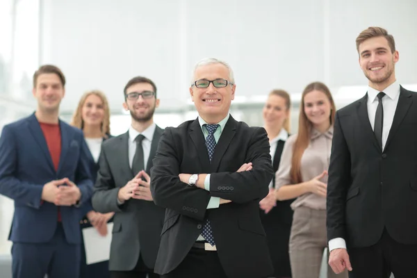 The team of the successful people with their boss — Stock Photo, Image