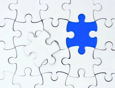 iş beyaz bulmaca kavramı. bir Picture mavi