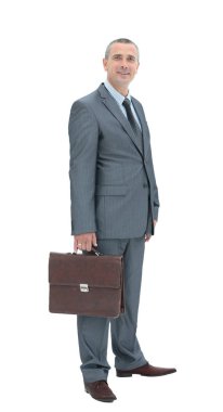 tam büyüme, gri busi başarılı bir işadamı portresi